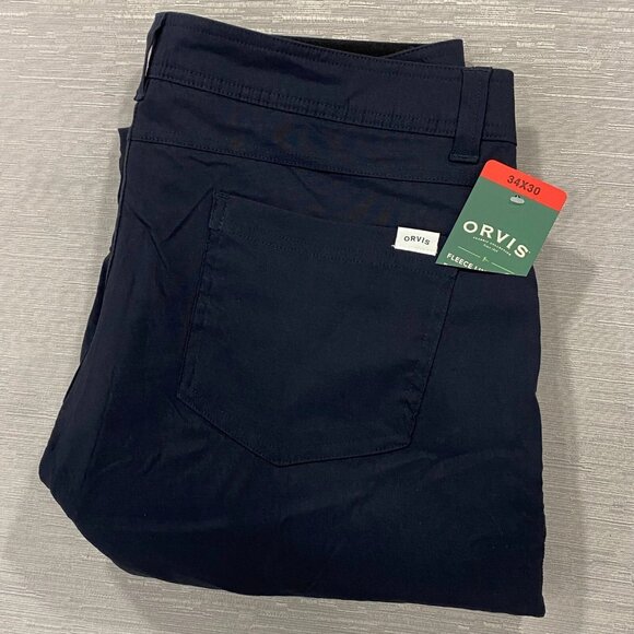 Orvis Fleece Lined Tech Pants Mens 34 x 30 Black Water Repellent Insulated - Picture 8 of 15